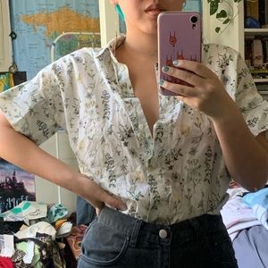 Cottagecore floral button up
